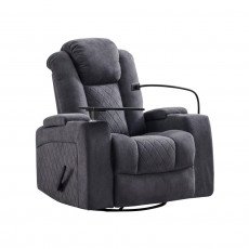 كرسي استرخاء هزاز دوار مع رف طاولة رمادي كرسي استرخاء هزاز دوار مع رف طاولة رمادي