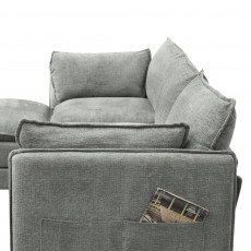 كنبة زاوية مودرن قماش رمادي