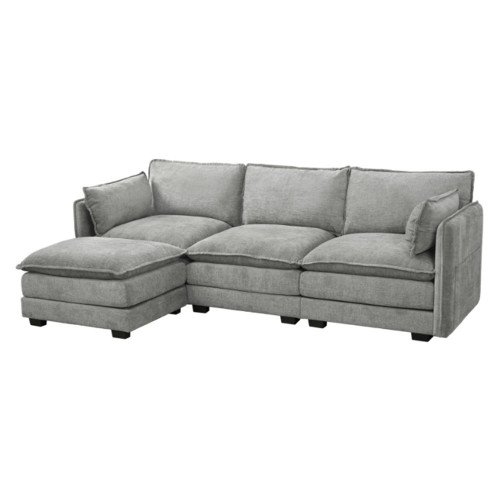 كنبة زاوية مودرن قماش رمادي كنبة زاوية مودرن قماش رمادي