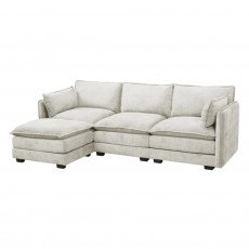 كنبة زاوية مودرن قماش بيج 