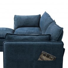 كنبة زاوية مودرن قماش أزرق