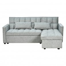 كنبة زاوية قماش مودرن رمادي