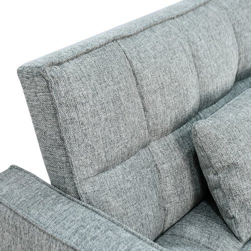 كنبة زاوية قماش مودرن رمادي