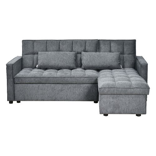 كنبة زاوية قماش مودرن رمادي غامق