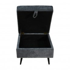 كنبة مودرن 3 مقاعد قماش مع صندوق تخزين رمادي 