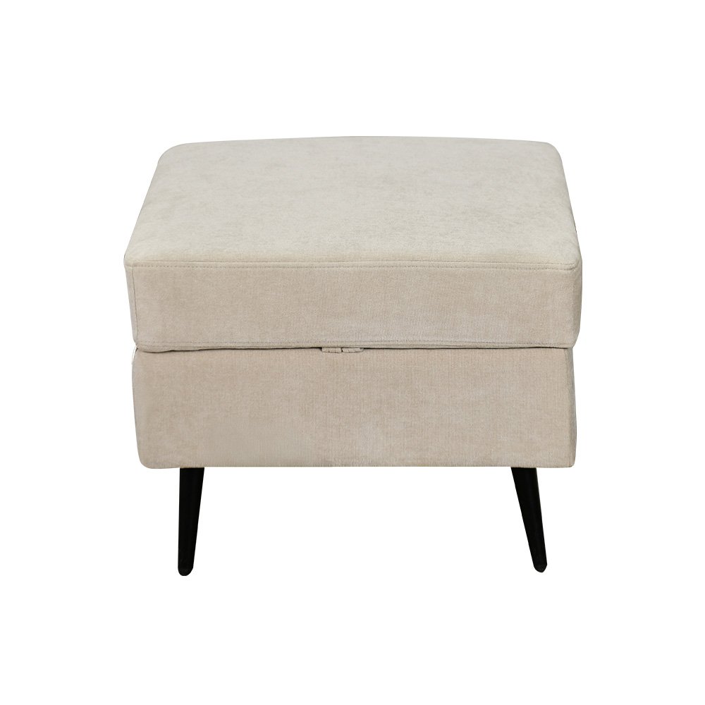 كنبة مودرن 3 مقاعد قماش مع صندوق تخزين بيج