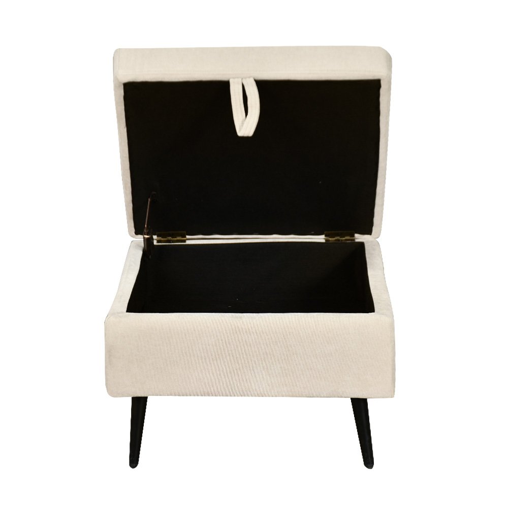 كنبة مودرن 3 مقاعد قماش مع صندوق تخزين بيج