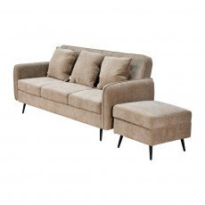 كنبة مودرن 3 مقاعد قماش مع صندوق تخزين كوفي 