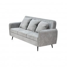 كنبة مودرن 3 مقاعد قماش مع صندوق تخزين رمادي