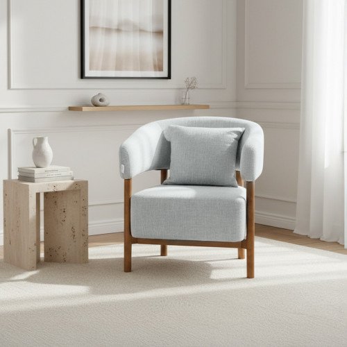 كرسي استقبال فاخر قماشي رمادي