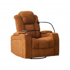 كرسي استرخاء هزاز دوار مع رف طاولة برتفالي 