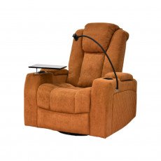 كرسي استرخاء هزاز دوار مع رف طاولة برتفالي 