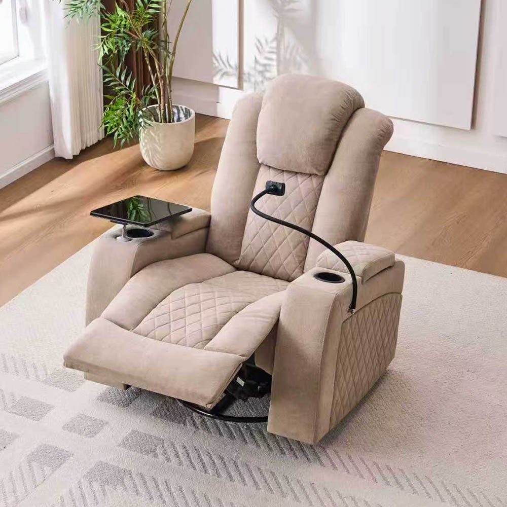 كرسي استرخاء هزاز دوار مع رف طاولة كوفي 