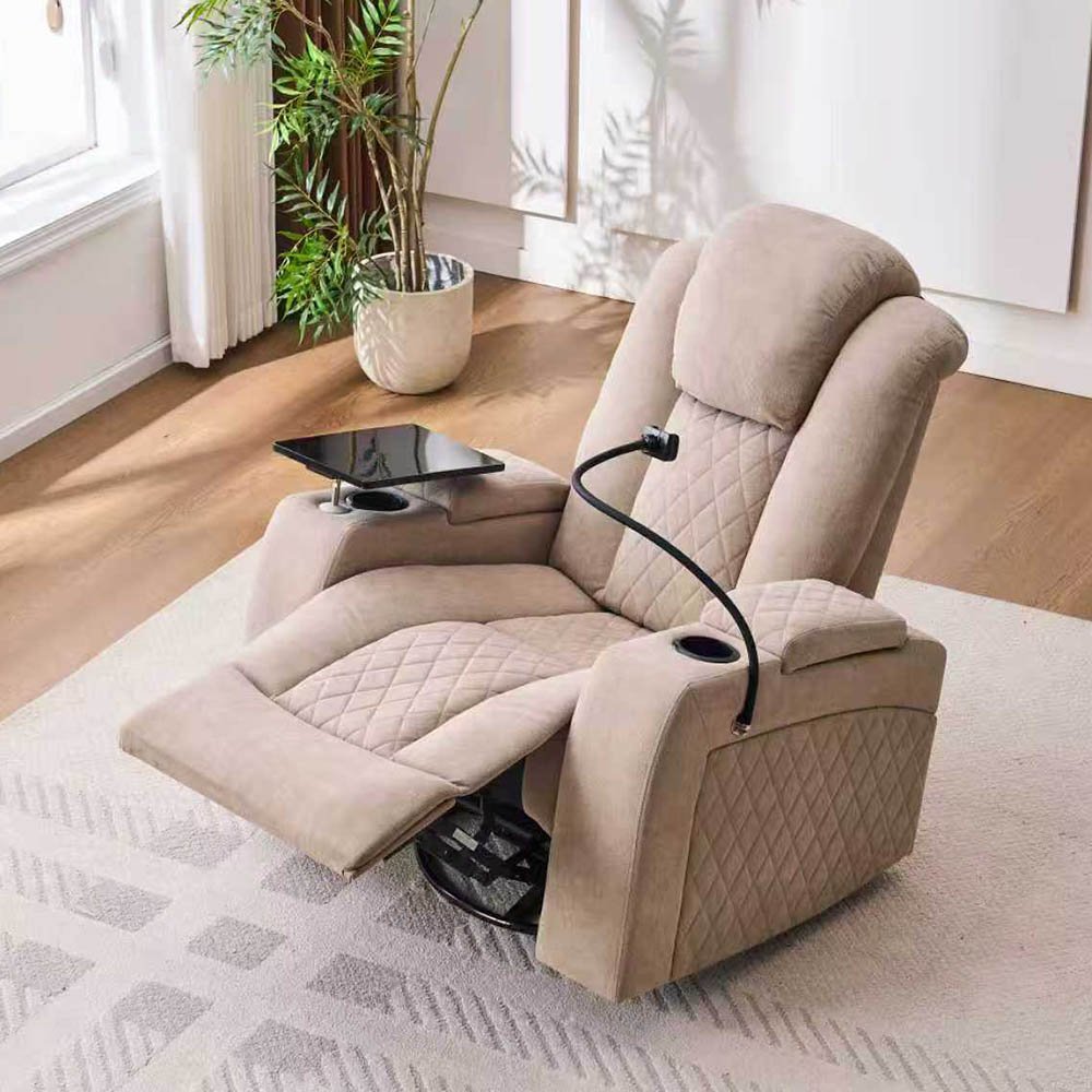 كرسي استرخاء هزاز دوار مع رف طاولة كوفي 