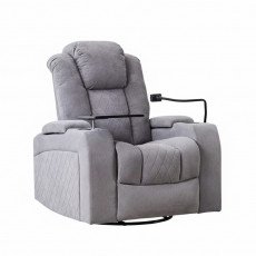 كرسي استرخاء هزاز دوار مع رف طاولة رمادي 