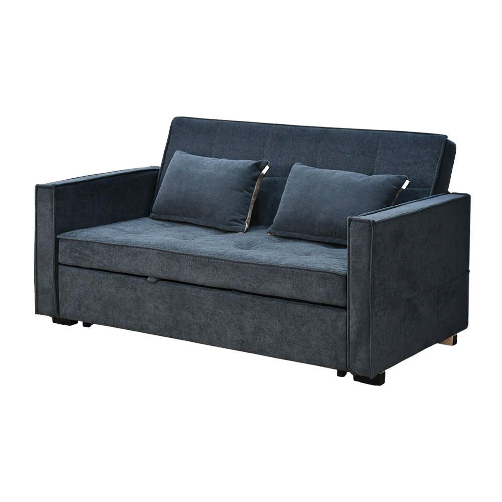 كنبة مفرد مودرن قابلة للتعديل الي سرير رمادي غامق 