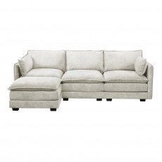 كنبة زاوية مودرن قماش بيج 