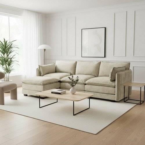 كنبة زاوية مودرن قماش كوفي كنبة زاوية مودرن قماش كوفي