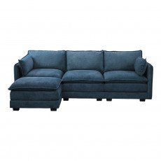 كنبة زاوية مودرن قماش أزرق