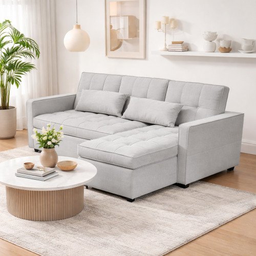 كنبة زاوية قماش مودرن اوف وايت كنبة زاوية قماش مودرن اوف وايت