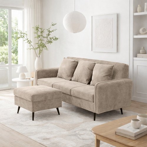 كنبة مودرن 3 مقاعد قماش مع صندوق تخزين كوفي كنبة مودرن 3 مقاعد قماش مع صندوق تخزين كوفي