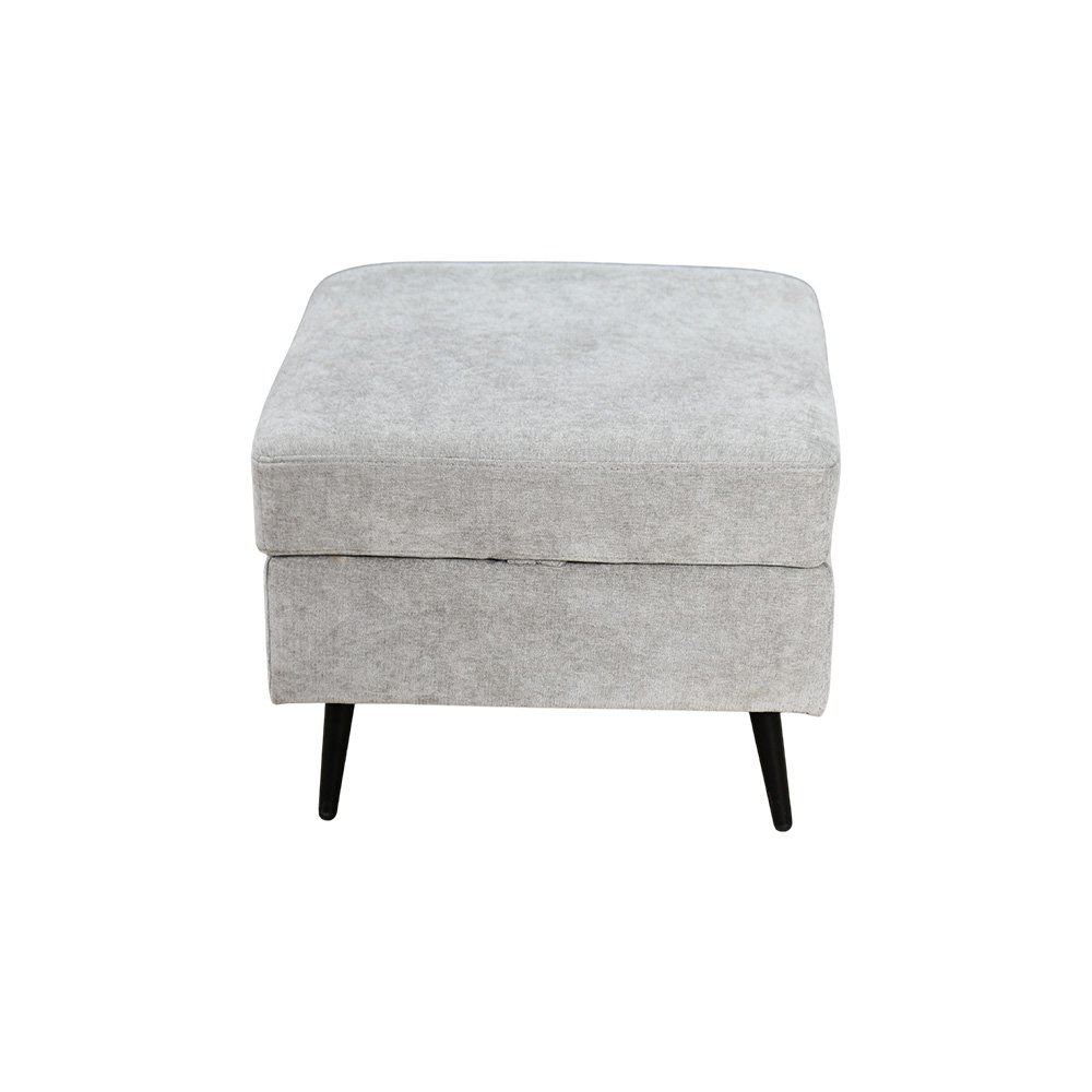 كنبة مودرن 3 مقاعد قماش مع صندوق تخزين رمادي