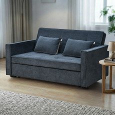 كنبة مفرد مودرن قابلة للتعديل الي سرير رمادي غامق 