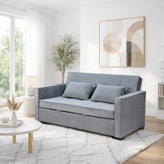 كنبة مفرد مودرن قابلة للتعديل الي سرير رمادي 