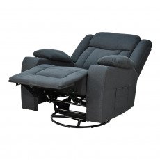 كرسي استرخاء هزاز دوار قماشي رمادي غامق 