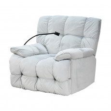 كرسي استرخاء فخم هزاز دوار بحامل جوال رمادي فاتح