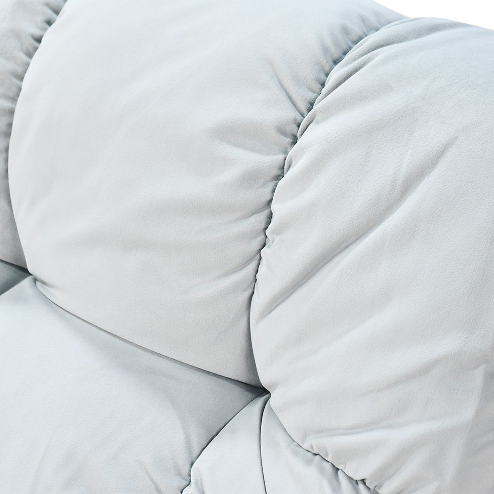 كرسي استرخاء فخم هزاز دوار بحامل جوال رمادي فاتح