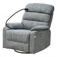 كرسي استرخاء فاخر هزار دوار بحامل جوال رمادي غامق