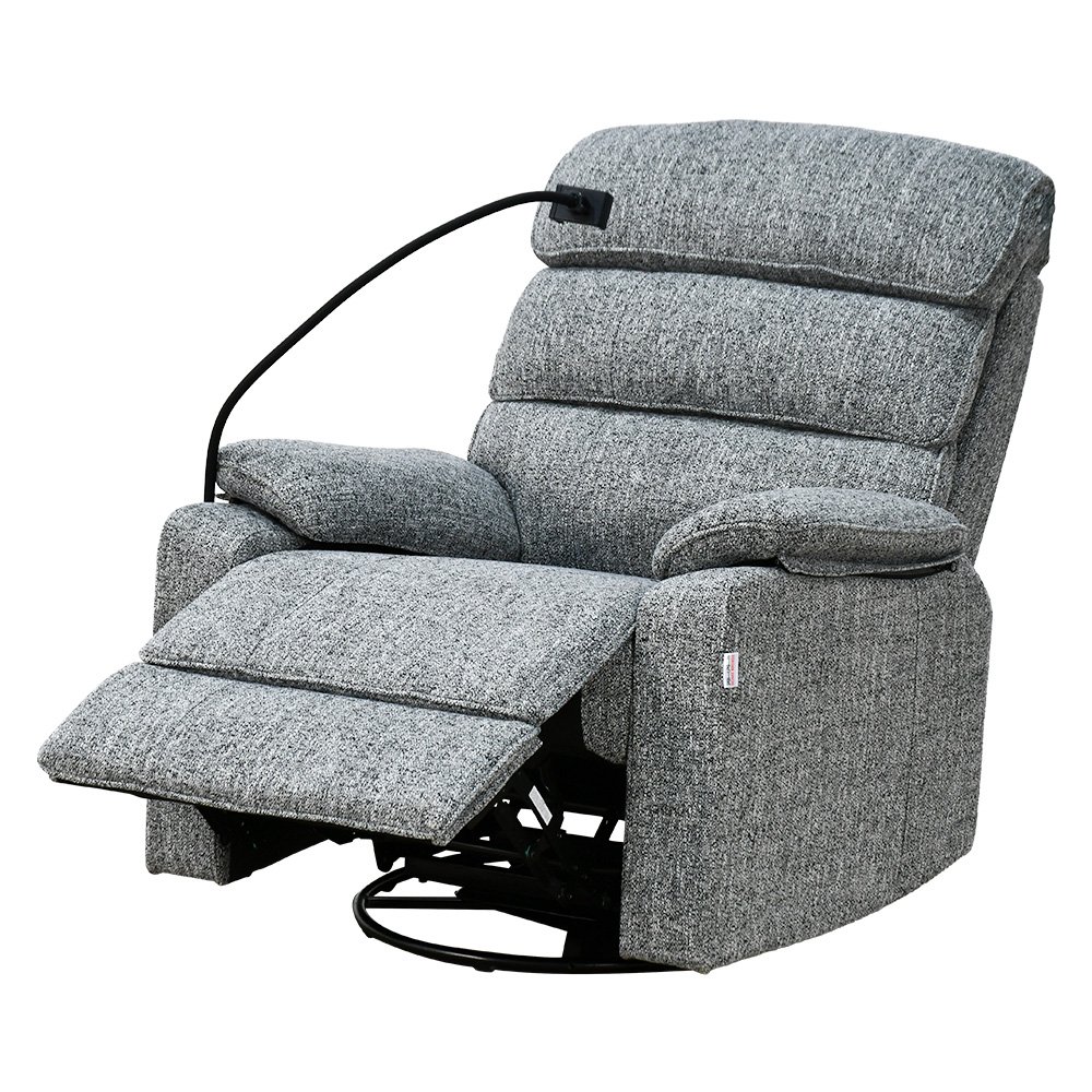 كرسي استرخاء فاخر هزار دوار بحامل جوال رمادي غامق