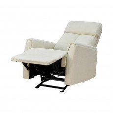 كرسي استرخاء هزاز فخم قماشي بيهكل معدني أوف وايت