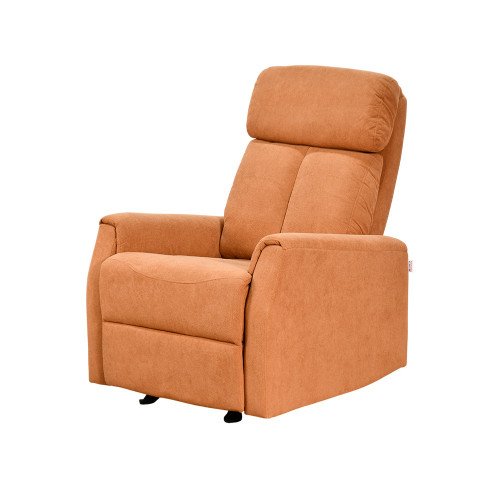 كرسي استرخاء هزاز فخم قماشي بهيكل معدني برتقالي