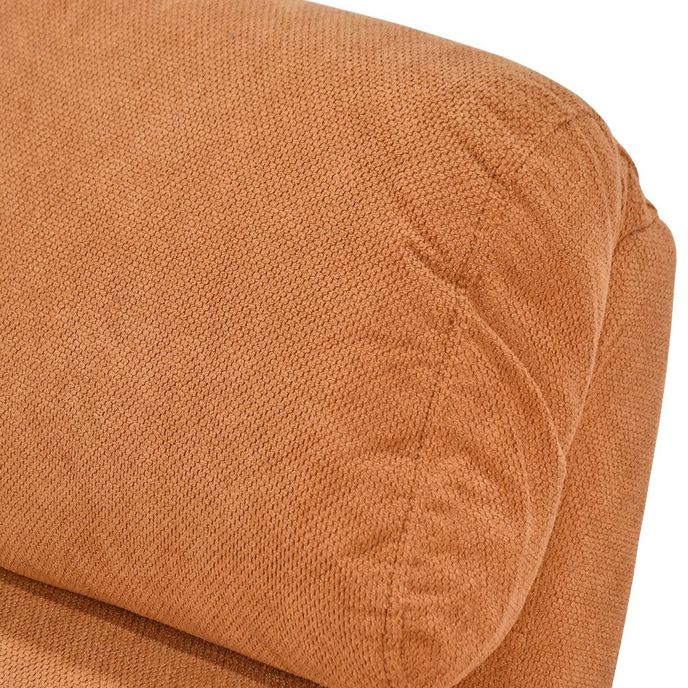 كرسي استرخاء هزاز فخم قماشي بهيكل معدني برتقالي