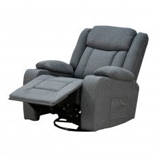 كرسي استرخاء هزاز دوار قماشي مودرن رمادي