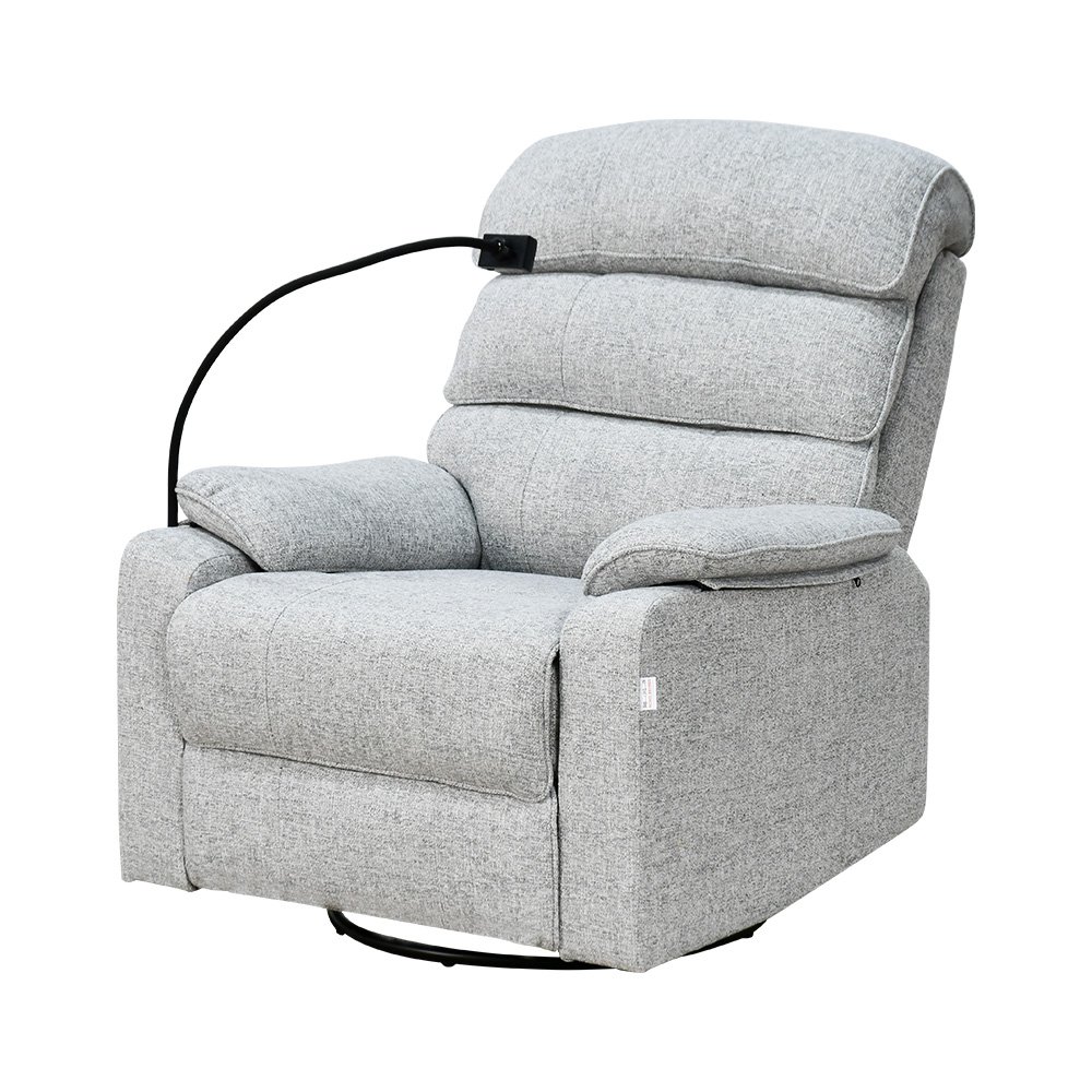 كرسي استرخاء فاخر هزار دوار بحامل جوال رمادي