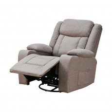 كرسي استرخاء هزاز دوار قماشي مودرن بني