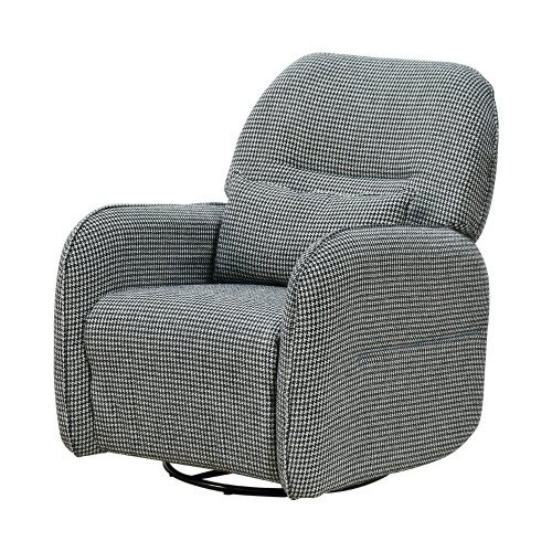 كرسي استرخاء فخم هزاز دوار قماشي مودرن