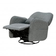 كرسي استرخاء فخم هزاز دوار قماشي مودرن