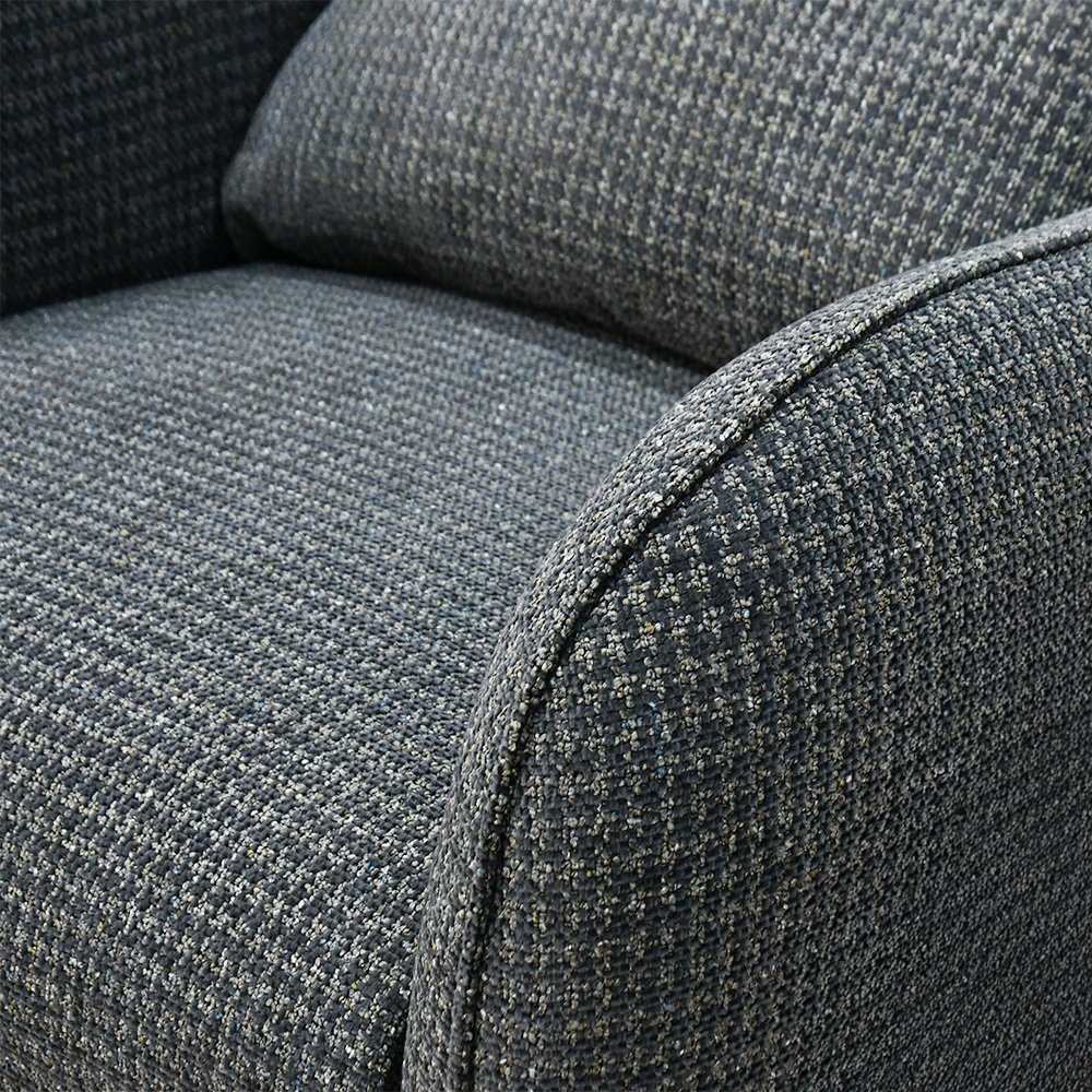 كرسي استرخاء فخم هزاز دوار قماشي مودرن رمادي غامق