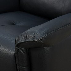 كرسي استرخاء فخم هزار دوار جلد بتصميم عصري أسود