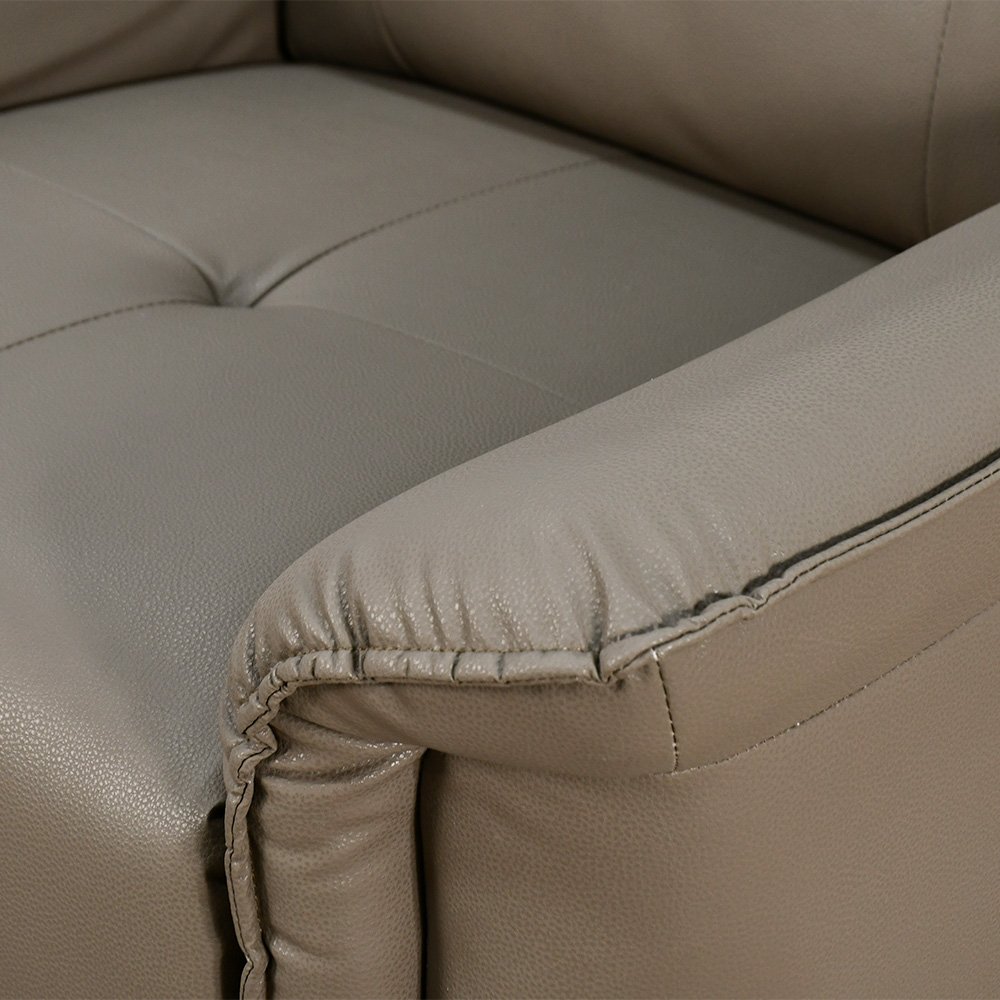 كرسي استرخاء فخم هزار دوار جلد بتصميم عصري بني