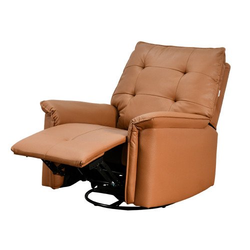 كرسي استرخاء فخم هزار دوار جلد بتصميم عصري جملي