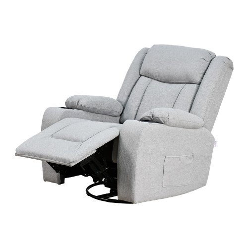 كرسي استرخاء فاخر هزاز دوار بتصميم مودرن رمادي