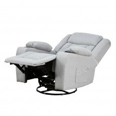 كرسي استرخاء فاخر هزاز دوار بتصميم مودرن رمادي