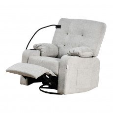 كرسي استرخاء  هزار دوار بحامل جوال رمادي