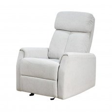 كرسي استرخاء هزاز فخم قماشي بيهكل معدني رمادي فاتح 