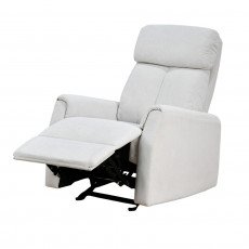 كرسي استرخاء هزاز فخم قماشي بيهكل معدني رمادي فاتح 